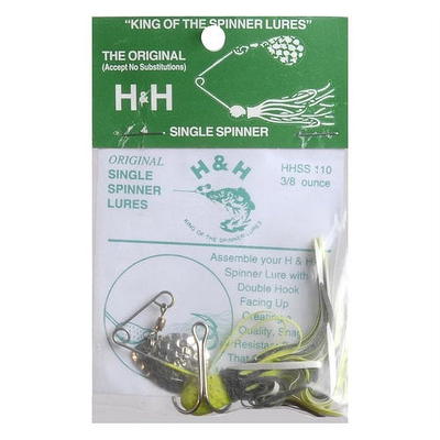 H&H Split Tail Grub 1/16 Oz Spinner Bait Fishing Lure 2 Black
