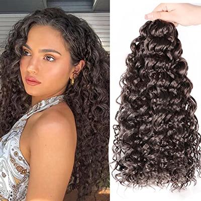 Ocean Wave Crochet Hair 12 Inch, 8 Packs Deep Wave Crochet Hair for Women,  Short Curly Crochet Braids Pre Looped Beach Curl Hair Extensions(1B#)