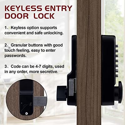CODACE Keyless Entry Door Lock with Keypad Door Knob, Double Sided Keypads  Door Lock with Handle, Digital Code Combination Door Lock, Mechanical Gate