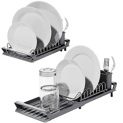 Kitsure Dish Drying Rack- Space-Saving, for Kitchen Counter, Durable  Stainless Steel Rack with a Cutlery Holder, for Dishes, Knives, Spoons, and  Forks