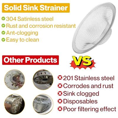 2 Pack Bathtub Drain Strainer, 2.75 Top / 1.75 Basket Stainless Steel  Drain Hair Catcher, Perfect for Bathroom Sink Bathtub Vanity Sink Basin  Shower