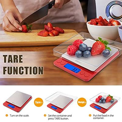 Digital Food Scale Weight Grams and OZ, 3kg/0.1g Kitchen Scale for Cooking  Baking, High Precision Electronic Scale with LCD Display