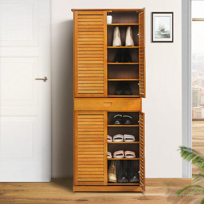 Freestanding Shoe Storage Cabinet for Entryway, Wooden Narrow Shoe Rack  Organizer - Yahoo Shopping