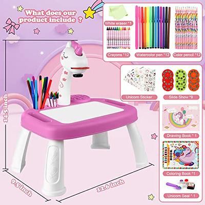 Hoarosall Drawing Projector,Arts and Crafts for Kids,Include Drawing Board  with Music,Color Pens,Pencils,Crayons,Scrapbook,Sticker Book,Unicorn  Stickers,Stamps,Toy for Girls & Boys 3+ Year Old - Yahoo Shopping