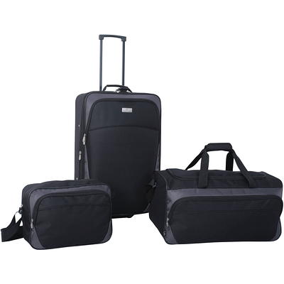 Elite Luggage Omni 3-Piece Hardside Spinner Luggage Set, Black EL09075K -  The Home Depot