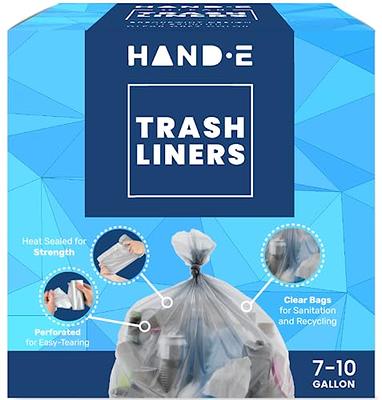 Pami Recycling Tall 13-Gallon Kitchen Drawstring Trash Bags- Extra-Strong Plastic Garbage Bags [Clear 60 Pack]- Thick Trash Can Liners for Kitchen 