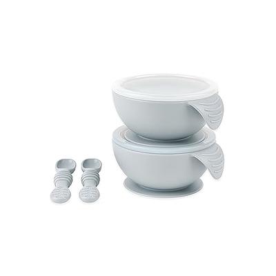 MICHEF Baby Bowls, Baby Feeding Bowls Set with 2 Hot Safe Baby Fork and  Spoon, 2 Soft-Tip Silicone Baby Spoons, Mash and Serve Bowl - Baby Shower,  Set