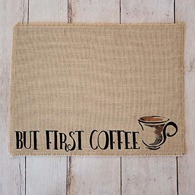 burlap coffee maker placemat, farmhouse decor, coffee bar, coffee