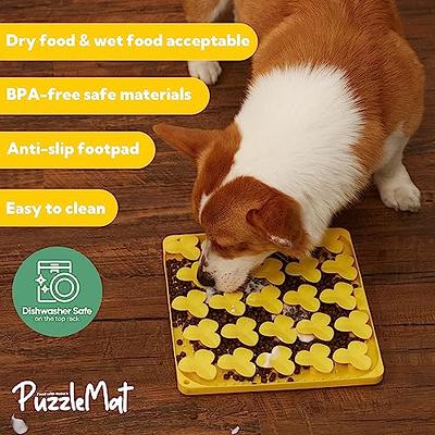 Puzzle Lick Bowl / An Universal Dog Feeding Solution (Wheat-Yellow)