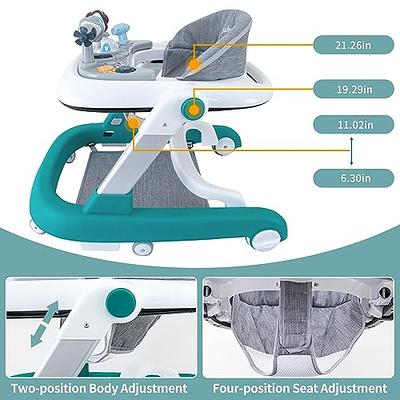 INFANS Foldable Baby Walker, 3 in 1 Toddler Walker Bouncer, Adjustable