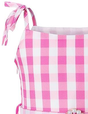 Girls Pink Checkered Belt Bag