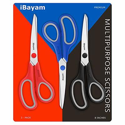  Scissors, iBayam 8 Multipurpose Scissors Bulk 3-Pack