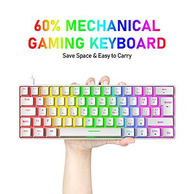 60% Wireless Gaming Keyboard Mouse Set RGB Rainbow Backlight for PC Laptop  Mac