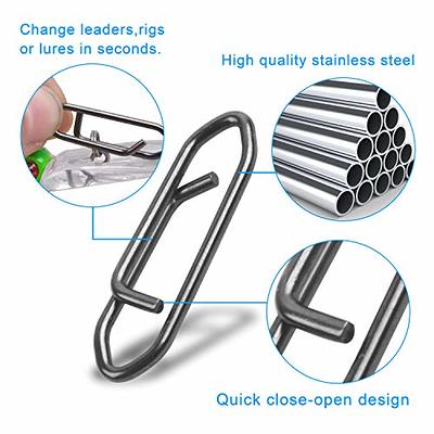 Power Clips High Strength Fishing Snaps Set, 100pcs Stainless Steel  Connector Speed Clips for Quick and Easy Fishing Lure Attachement Saltwater  - Yahoo Shopping