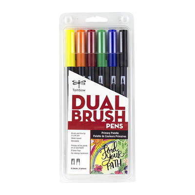 Tombow Dual Brush Pens, Dual-Tip Art Markers, Pastel, 6 Pack 