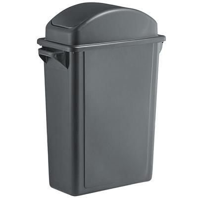 Lavex 50 Gallon Gray Wheeled Rectangular Trash Can with Lid and Step-On  Attachment