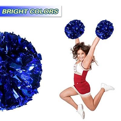 Cheerleader Pom Poms Silver Red Blue for Dance Party School Sports Aerobics