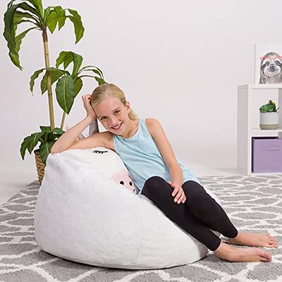 HDMLDP Bean Bag Chair for Adults Kids Without Filling Comfy Fluffy Giant  Round Beanbag Lazy Sofa Cover for Reading Chair Floor Chair, 7FT, Black