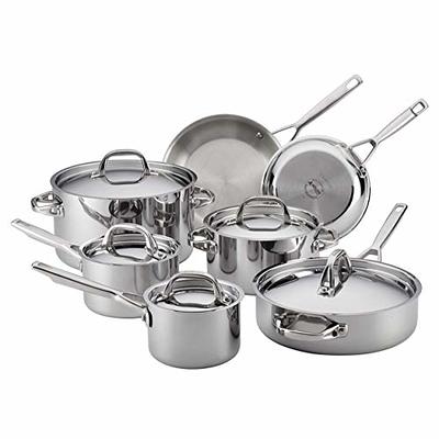 8 Pc Tri-Ply Clad Stainless Steel Cookware Set