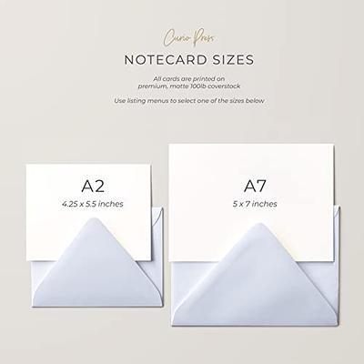 Personalized Note Cards Set, Flat Custom Notecards With Envelopes, Feminine  Script Stationery Gift for Women 