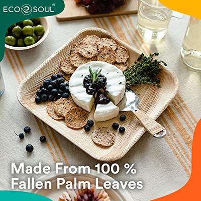Eco Soul 100% Compostable 6 inch Paper Plates [200-Pack] Small Disposable Party Heavy Duty, Eco-Friendly, Appetizer, Dessert, Wedding Plates I