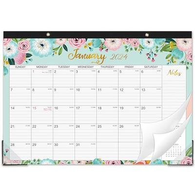  2024 Desk Calendar - 12 Monthly Desk/Wall Calendar,  16.9×12.1, January 2024 - December 2024, Large Ruled Blocks + Premium  Thick Paper + Corner Protectors - 12 Different Themes : Office Products