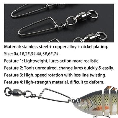 AMYSPORTS Fishing Tackle Barrel Swivel Snap High Strength Snap Swivel  Saltwater Stainless Steel Fishing Barrel Snaps Interlock Snaps Freshwater  Leader
