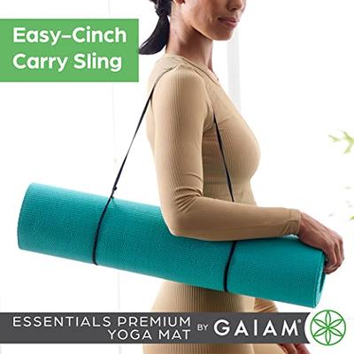 Gaiam Essentials Thick Yoga Mat Fitness & Exercise Mat with Easy-Cinch Yoga  Mat Carrier Strap