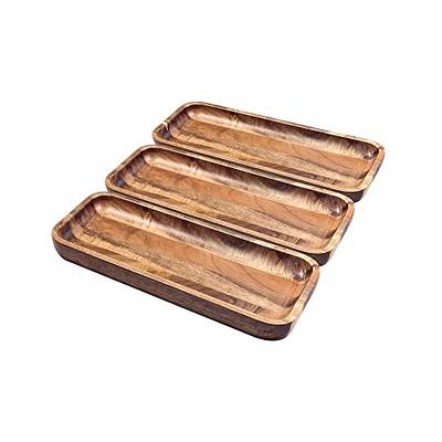 Acacia Wooden Tray Rectangular Coffee Breakfast Bread Fruit