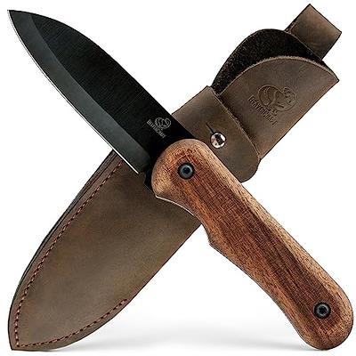  MZM Shopaco Edc Knife For Men - Fixed Blade Knife With Sheath  - Damascus Hunting Knife - Tactical Survival Knife Ideal For Bushcraft,  Camping, And Fishing, Knives For Men, Dad