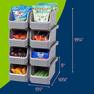 VOMOSI X-Large Clear Storage Bins with Lids - Stackable Pantry Organizer  Bins for Fridge, Cabinet, Cupboard, Bathroom - Set of 8