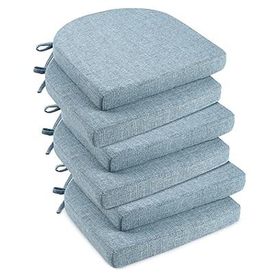 Basic Beyond Chair Cushions for Dining Chairs 4 Pack, Memory Foam Chair  Cushion with Ties and Non Slip Backing, 15.5 x 15.5 inches Tufted Chair  Pads