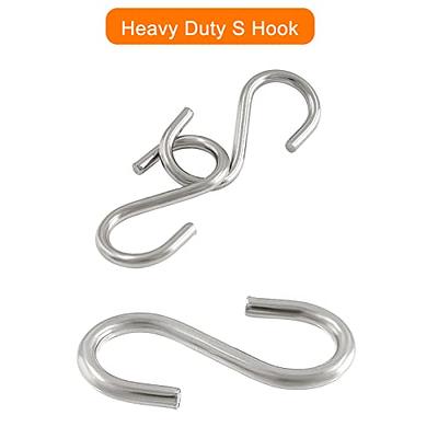 HARSKIYER 12pcs 304 Stainless Steel S Hooks, 0.12'' / 3mm Metal S