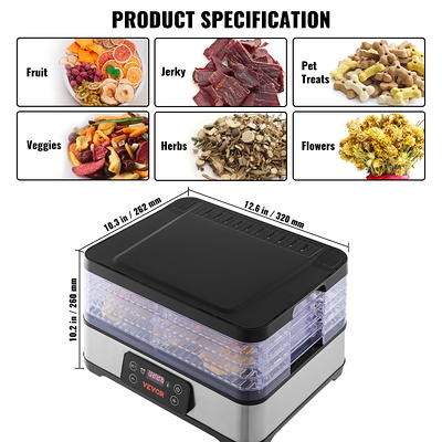 Electric Countertop Food Dehydrator Machine - 600-Watt Premium Multi-Tier Meat  Beef Jerky Maker Fruit/Vegetable Dryer w/ 6 Stainless Steel Trays, Digital  Timer, Temperature Control - NutriChef - Yahoo Shopping