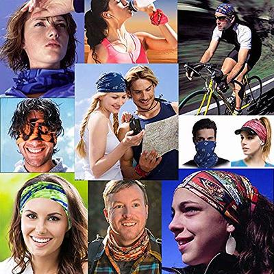 6 Pack Scarf Headband for Women - Elastic Large Boho Triangle Bandana Head  Scarves with Clips Non Slip Solid Color Hair Kerchief for Teen Girls