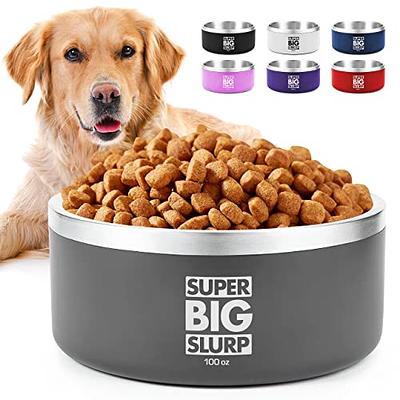 Gorilla Grip Stainless Steel Metal Dog Bowl Set of 2, Rubber Base, Heavy  Duty, Rust Resistant, Food Grade BPA Free, Less Sliding, Quiet Pet Bowls  for