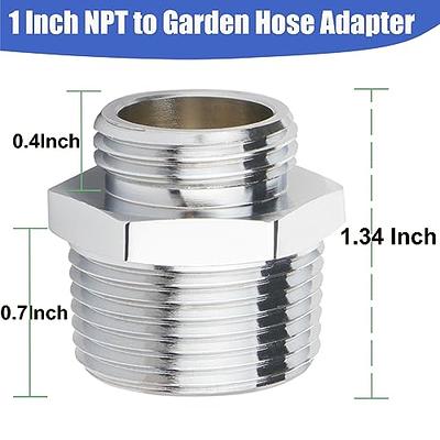 2 Pack 3/4 GHT to 3/4 NPT Male Connector, Brass Garden Hose Fitting, Male  Hose Adapter