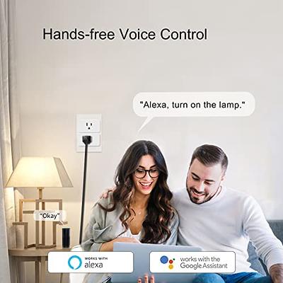 WiFi Dimmable Smart Plug 2 Pack, Alexa Smart Plugs Work with Alexa for  Voice Control, Mini Dimmer Switch Outlet Dimmable LED, CFL, Halogen and  Incandescent Bulbs, Lamps, 2.4GHz, No Hub Required 