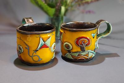 Set Of Two Gray Ceramic Mugs With Handle, Large Cappuccino Cups, 2 Coffee/Tea  Stoneware Mugs, Unique Pottery Handmade Rustic Tall Mug - Yahoo Shopping