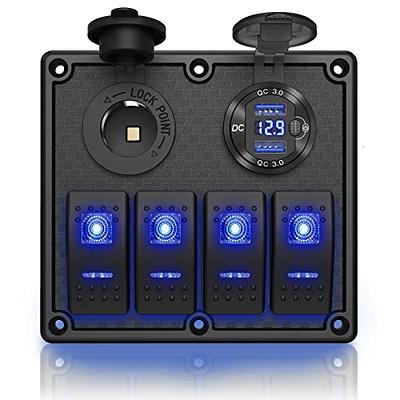 2 3 4 5 6 8 Gang Waterproof Marine Switch Panel 12V With 4.2A Dual USB  Charger Socket LED Digital Voltmeter For Truck RV Boat