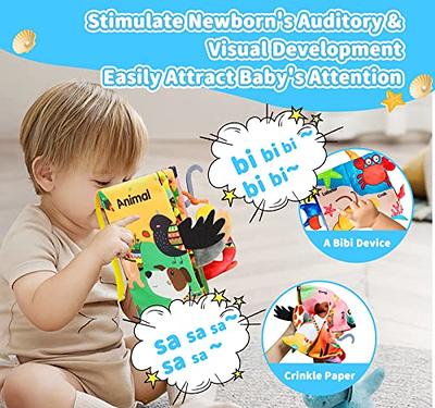  Jollybaby Baby Cloth Books, Touch & Feel Crinkle Soft Books,  for Infants Babies, Toddler Early Educational Interactive Stroller Toys,  Baby Girl & Boy Gift(Dinosaur Tails) : Toys & Games