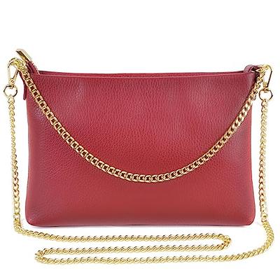 Dasein Italian Genuine Calf Leather Crossbody Bag Smooth Shoulder