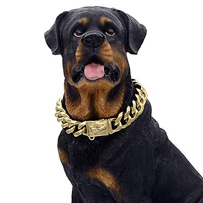 Heavy Duty Gold Choker Dog Collar Pet Metal Chain Collar for Large Dogs  Training