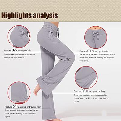 tall flared leggings  Long Flare Leggings for Women Tall Tummy Control  Ladies Solid Color High Waist Slim Casual Pants Elastic Elastic Fashion  Micro Flared Pants Women's Bootcut Yoga Pants with Pockets