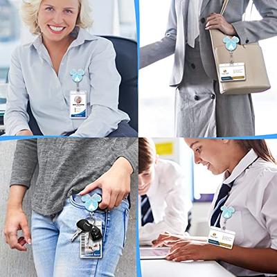  YJ PREMIUMS 5 PC Badge Reel Holder Retractable with ID Clip  for Nurse Nursing Name Tag Card Cute Funny Nursing Student Teacher Doctor  RN CNA Medical Assistant Hospital Work Office