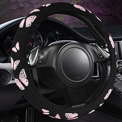 Car Pass Light Pink Butterfly Steering Wheel Cover, Pretty Cute Steering  Wheel Cover for Women Girls, Universal Fit for Suvs, Trucks, Sedans, Cars  (Black and Light Pink) - Yahoo Shopping