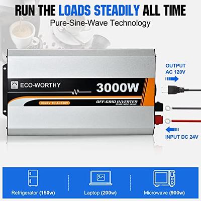 ECO-WORTHY 1.5KW Off Grid Pure Sine Wave Inverter 24V to 110V