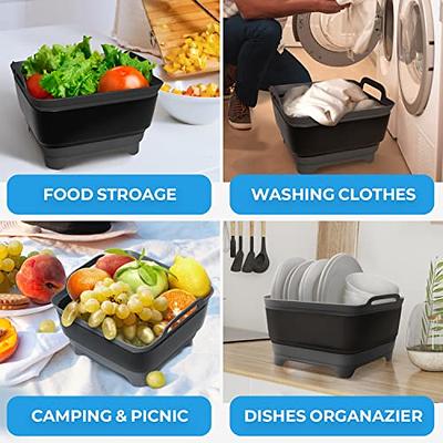 Rainmax Wash Basin, Portable Sink, Folding Laundry Tub, Washing Basin with  draining Plug, Camping Collapsible Dish Tub, Plastic Tub Carry Handles.  Black - Yahoo Shopping