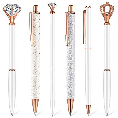 Yeaqee 9 Pcs Ballpoint Pens Set Metal Crystal Diamond Pen Motivational  Sparkle Pen for Journal Black Ink Pretty Cute Kawaii Pens Christmas Gifts  for