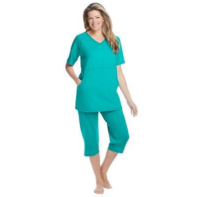 Plus Size Women's Long Henley Sleepshirt by Dreams & Co. in Soft